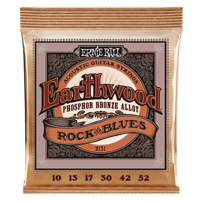 Ernie Ball 2151 Earthwood Rock&Blues Phosphor Bronze - Hybrid Slinky Acoustic .010 - .052 w/ plain G