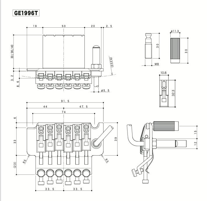 Gotoh GE 1996T FloydRose (40) BK