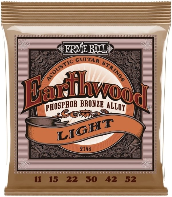 Ernie Ball 2148 Earthwood .011-.052 Light Phosphor Bronze Acoustic Strings