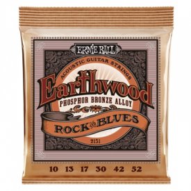 Ernie Ball 2151 Earthwood Rock&Blues Phosphor Bronze - Hybrid Slinky Acoustic .010 - .052 w/ plain G